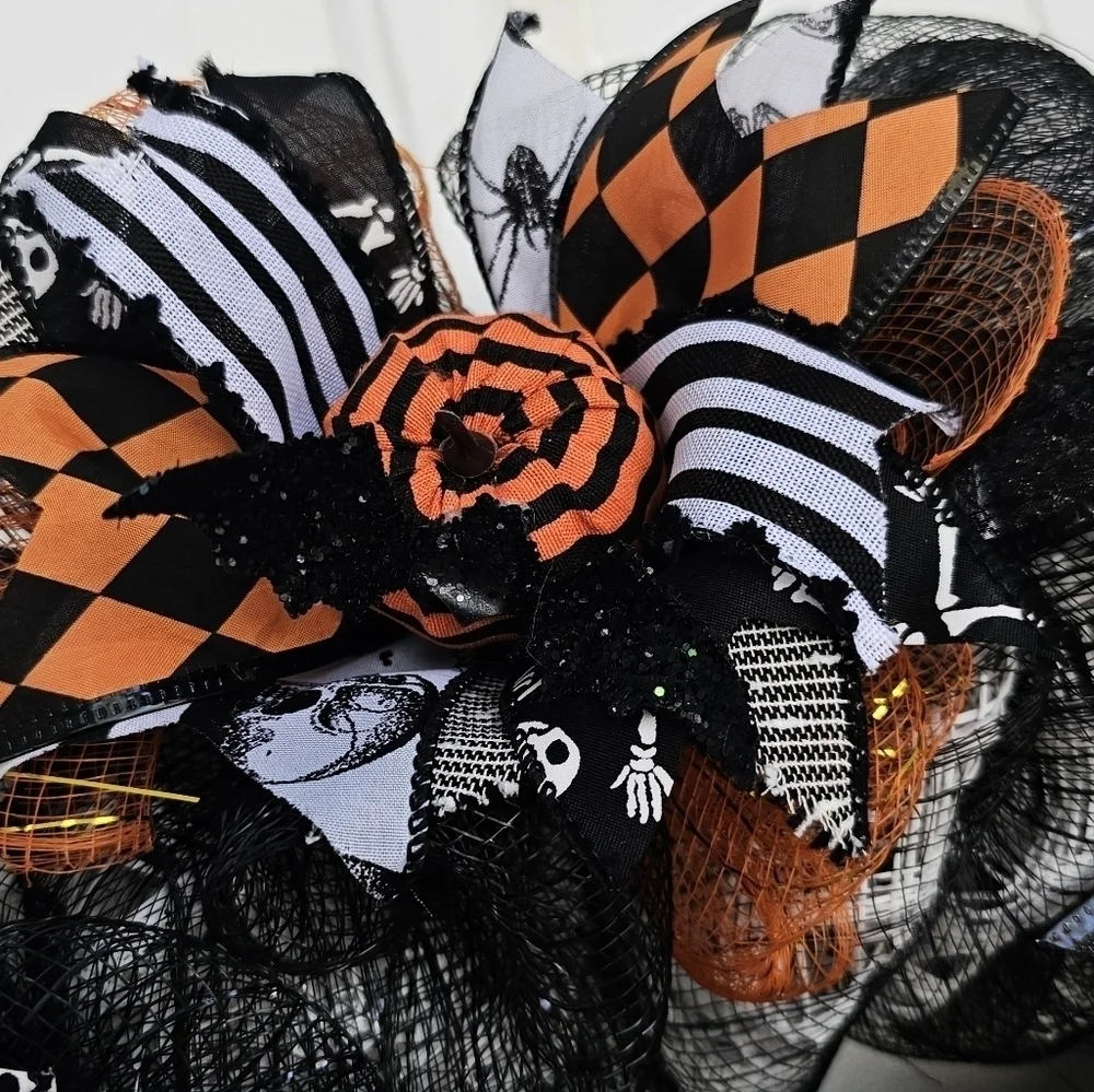 Handmade Halloween Wreath, Halloween Wreaths for Front Door, Front Door Wreath